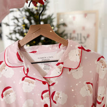 Load image into Gallery viewer, HEY SANTA • button down pj&#39;s (women + youth) two-piece PINK