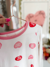 Load image into Gallery viewer, CONVERSATION HEARTS• bamboo kids pajamas (flash)