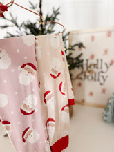 Load image into Gallery viewer, HEY SANTA • button down pj&#39;s (women + youth) two-piece PINK
