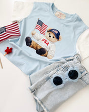 Load image into Gallery viewer, USA BEAR • color block tee (women)