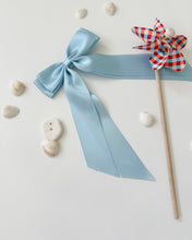 Load image into Gallery viewer, SATIN BOW (double layer) (blue or red)
