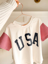 Load image into Gallery viewer, GINGHAM USA • women&#39;s tee (flash)
