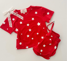 Load image into Gallery viewer, RED, WHITE + STARS • kids lounge set (FLASH)