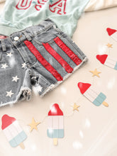 Load image into Gallery viewer, AMERICAN BEAUTY denim sequin shorts (women + kids) FLASH