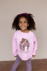 HOME FOR THE HOLIDAYS • pullover (kids)with gingerbread sleeve