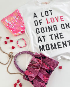 A LOT OF LOVE GOING ON  • sequin sleeve tee (women + kids) (SALE)