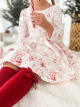 Load image into Gallery viewer, SANTA + BOWS• pajamas (baby, kids, youth)