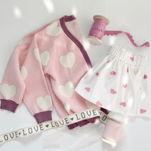 Load image into Gallery viewer, FUZZY HEARTS • oversized cardigan (women + kids)