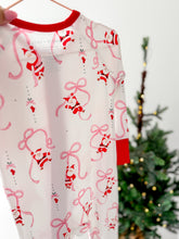 Load image into Gallery viewer, SANTA + BOWS• pajamas (baby, kids, youth)