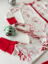 Load image into Gallery viewer, SANTA + BOWS• pajamas (baby, kids, youth)