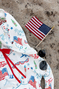 AMERICAN SUMMER • pullover hoodie (women + kids) flash