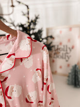 Load image into Gallery viewer, HEY SANTA • button down pj&#39;s (women + youth) two-piece PINK