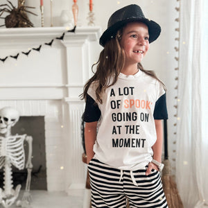 A LOT OF SPOOKY • color block tee (women + kids) SALE