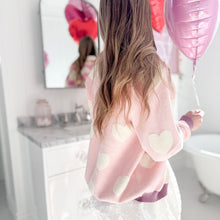Load image into Gallery viewer, FUZZY HEARTS • oversized cardigan (women + kids)