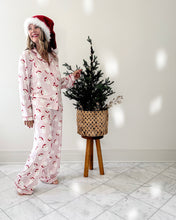 Load image into Gallery viewer, HEY SANTA • button down pj&#39;s (women + youth) two-piece PINK