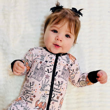 Load image into Gallery viewer, HOUSE IS HAUNTED • kids button down pj&#39;s (two-piece)