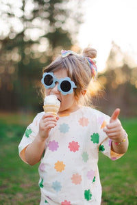 STARBURST DAISY • kids set (boxy tee + shorties) (flash)