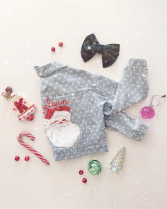 SEQUIN SANTA • kids denim jacket