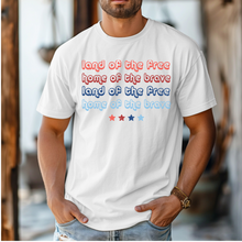 Load image into Gallery viewer, LAND OF THE FREE • tee (women + kids) BLUE (FLASH)