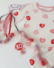 Load image into Gallery viewer, CONVERSATION HEARTS• bamboo kids pajamas (flash)