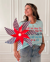 Load image into Gallery viewer, LAND OF THE FREE • tee (women + kids) BLUE (FLASH)