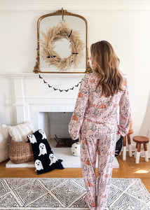 HOUSE IS HAUNTED • button down pj's (women) two-piece