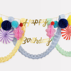 Happy Birthday Honeycomb Garlands by Meri Meri