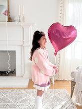 Load image into Gallery viewer, FUZZY HEARTS • oversized cardigan (women + kids)