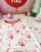 Load image into Gallery viewer, SANTA + BOWS• pajamas (baby, kids, youth)