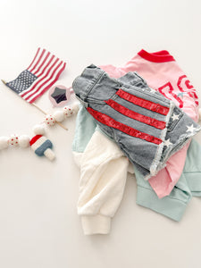 AMERICAN BEAUTY denim sequin shorts (women + kids) FLASH