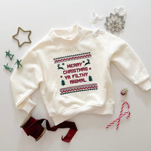 Load image into Gallery viewer, MERRY CHRISTMAS YA FILTHY ANIMAL • embroidered pullover (adults +kids)