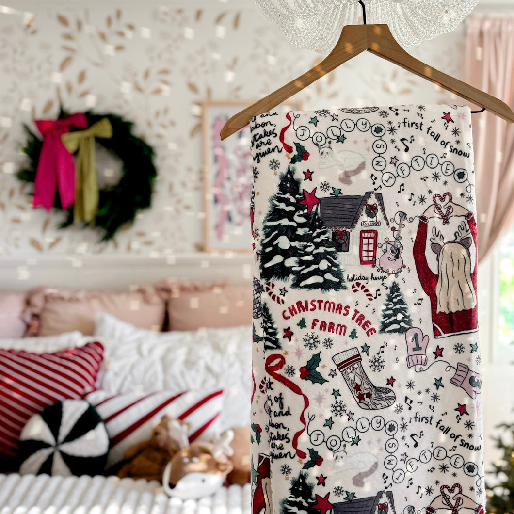 HOLLY & RIBBON • sherpa blanket