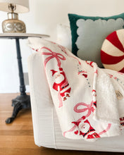Load image into Gallery viewer, SANTA + BOWS • sherpa blanket