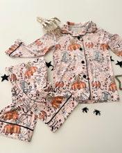 Load image into Gallery viewer, HOUSE IS HAUNTED • button down pj&#39;s (women) two-piece