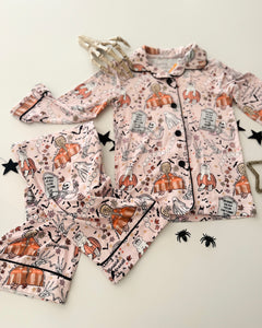 HOUSE IS HAUNTED • button down pj's (women) two-piece