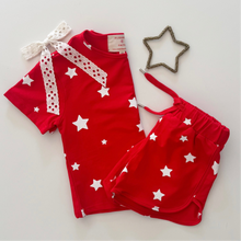 Load image into Gallery viewer, RED, WHITE + STARS • kids lounge set (FLASH)