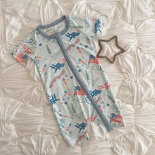 Load image into Gallery viewer, AMERICAN SUMMER • baby zipper short pjs (one-piece) (flash)