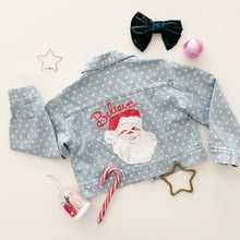 Load image into Gallery viewer, SEQUIN SANTA • kids denim jacket