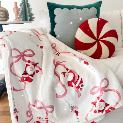 SANTA + BOWS • sherpa blanket