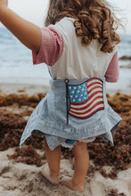 Load image into Gallery viewer, AMERICAN DREAM {sequin flag} • denim jacket (women + kids)