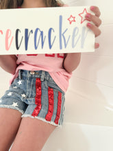 Load image into Gallery viewer, AMERICAN BEAUTY denim sequin shorts (women + kids) FLASH
