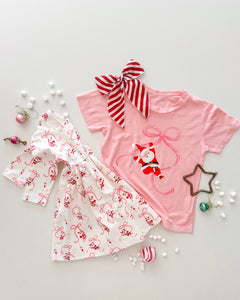 SANTA + BOW • tee (women + kids)