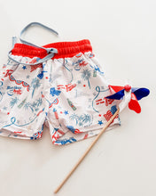 Load image into Gallery viewer, VINTAGE AMERICAN • boys swim trunks (flash)