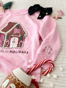 HOME FOR THE HOLIDAYS • pullover (kids)with gingerbread sleeve