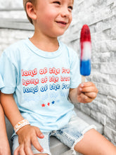 Load image into Gallery viewer, LAND OF THE FREE • tee (women + kids) BLUE (FLASH)