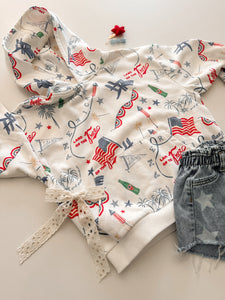 AMERICAN SUMMER • pullover hoodie (women + kids) flash