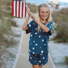 Load image into Gallery viewer, NAVY STARS • kids shorts set