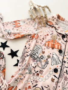 HOUSE IS HAUNTED • button down pj's (women) two-piece