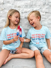 Load image into Gallery viewer, LAND OF THE FREE • tee (women + kids) BLUE (FLASH)