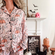 Load image into Gallery viewer, HOUSE IS HAUNTED • button down pj&#39;s (women) two-piece